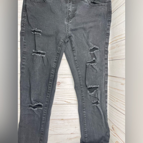 Black denim distressed skinny jeans size 5 - Picture 4 of 6